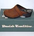 New Danish Tradition Clogs Slits Womens Shoes Rust 41  
