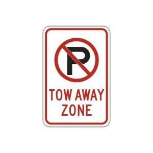  (NO PARKING SYMBOL) TOW AWAY ZONE 18 x 12 Sign .080 