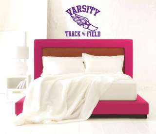 Varsity Track and Field Winged Foot Purple Wall Decal  