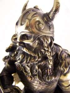 Huge Bronze Looking Viking Barbarian Warrior With Axe & Shield 
