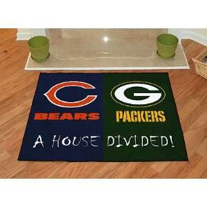  House Divided Bears Packers Accent Rug   NFL Rivalry Large 