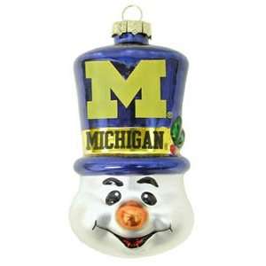   WOLVERINES NCAA Snowman Tophat Christmas ORNAMENT