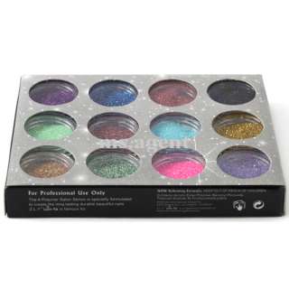 12 Colors Nail Art Glitter Dust Powder Decoration B10  