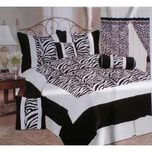   Flocking Black / White Zebra Patchwork Comforter Set