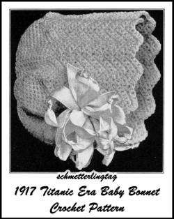   Baby Bonnet Crochet Pattern Baptism Christening Shower Gifts 4  