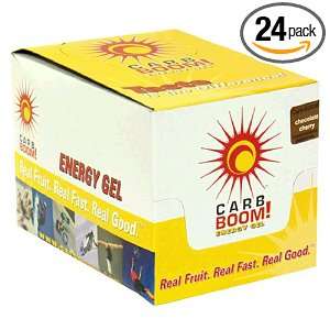 Carb Boom Energy Gel, Chocolate Cherry, 1.4 Ounce Packets in 24 Count 