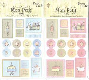 BABY* Provo Craft You Choose Theme EMBOSSED STICKERS  
