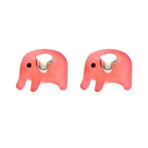  [Aznavour] Lovely & Cute Love Dumbo Earring / Pink 