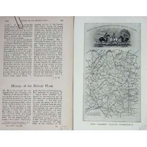  1899 Map Meets Belvoir Hounds Hunting Leicestershire