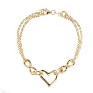 Mille Lucci Elegant Heart Italian Sterling Silver with 18k Yellow Gold 