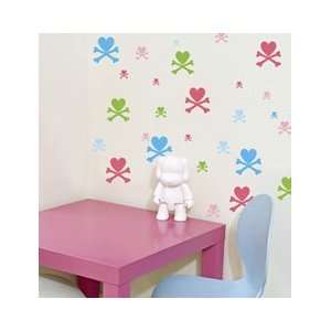 Toki Doki Pink Skull and Crossbones Wall Stickers from Wall Candy Arts