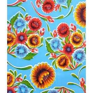  Light Blue Bloom Oilcloth Fabric Arts, Crafts & Sewing