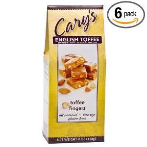 Carys of Oregon Toffee Fingers, 4 Ounce (Pack of 6)  