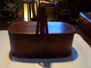 Chinese Antique Bamboo Basket w/Lid  