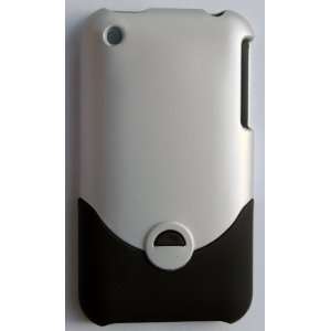 KingCase iPhone 3G & 3GS Rubberized Slim Slider Case (Silver & Black)