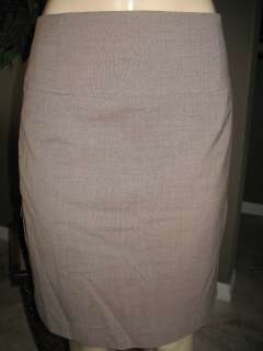 NWT BANANA REPUBLIC Solid Taupe Wool Blend Lined Straight Skirt 14 