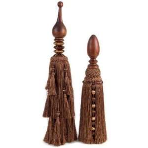  Tassel Stand Finial with Beads, Set of 2