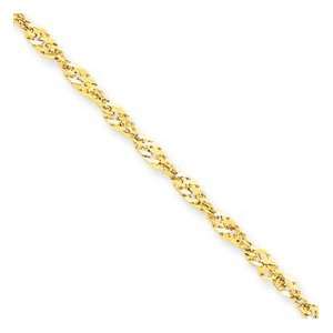 14k 2.2mm Twisted Pendant Chain Necklace   20 Inch   Lobster Claw 