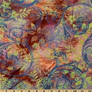   Tie Dye Floral Bronze/Multi Fabric By The Yard Arts, Crafts & Sewing
