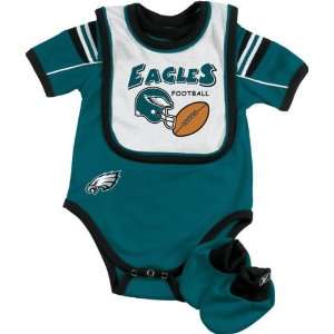    Philadelphia Eagles Infant Creeper, Bib and Bootie Set Baby