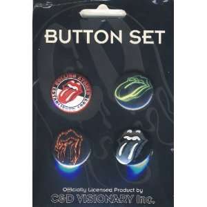  Rolling Stones   Lips logo 1 Pinback Button Set (set of 4 