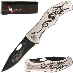 Best Quality WhetstoneT Engraved Dragon Handle Folding Pocket Knife 7 