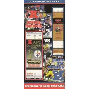  8 1/2 x 4 Limited Edition Countdown to Super Bowl XXXII 