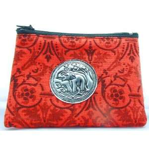 Fashion Tribe Handmade Bags Front of an Elephant From Thailand.(orange 
