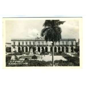  City Hall Matanzas Cuba Real Photo Postcard 1940s 