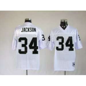 Bo Jackson #34 Oakland Raiders Replica Throwback NFL Jersey Whtie Size 