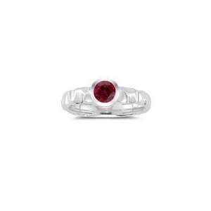  0.59 Cts Ruby Solitaire Ring in 14K White Gold 4.0 
