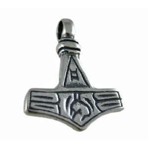  Sterling Silver Thor`s Hammer Pendant Norse Warrior 