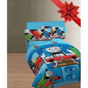  Twin Bed with Thomas the Train Themed Sheet Set and Custom 