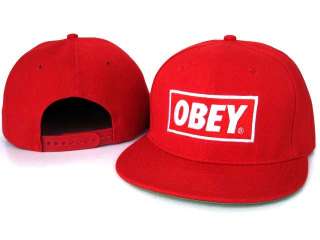 Hot New Obey Original Hip hop Bboys Snapback Cap Hat with logo Red 
