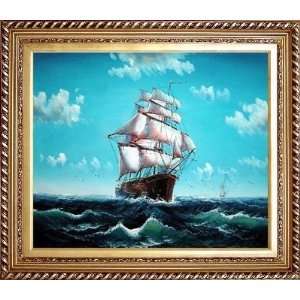  Big Ship Sailing on the Ocean Oil Painting, with Exquisite 