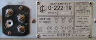   of the plate on the rear of the chassis showing the tube compliment