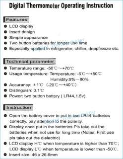 Thermometer LCD Digital Wire Insert Design Mini Small  