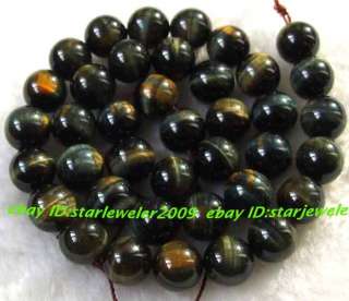 AAA 10mm Natural yellow&blue Tiger Eye Round Beads 15  