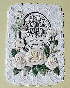   Wilson Fine Arts 25th Wedding Anniversary Card Beautiful Roses CG197