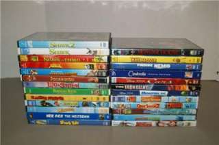 25 Disney DVDs Shrek 1 3, Cinderella, Nemo, Kung Fu Panda, Lilo 