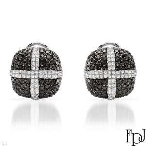  FPJ 14K White Gold 1.82 CTW Color Black Opaque Diamond and 