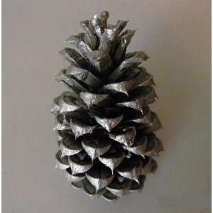   ALABAMA ORCHARDS HAND PAINTED SILVER PINE CONES 