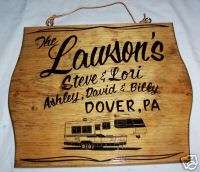 PERSONALIZED RV 5th WHEEL TR.TRAILER WOOD SIGN w/ NAME  