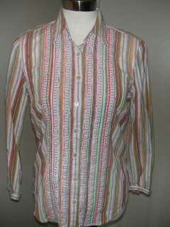 ROBERT GRAHAM Striped Cotton Shirt Sz M  
