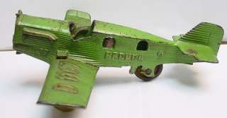 HUBLEY Bremen Junkers D1167 Airplane in Green   Cast Iron   10 Wing 