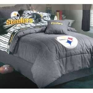  Pittsburgh Steelers Black Denim Queen Size Comforter and 