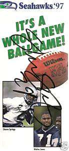 Shawn Springs 1997 Seahawks Autograph panthlet  