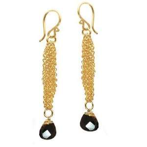  925 Sterling Silver Chain Black Spinel Earrings Jewelry