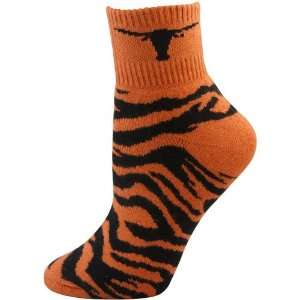   Burnt Orange Black Tiger Stripe Quarter Socks