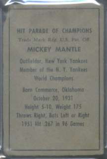 1952 Berk Ross Mickey Mantle PSA 1 (8686)  